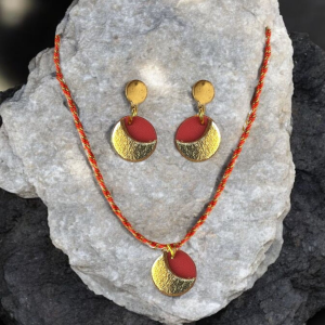 Conjunto gargantilla rojo