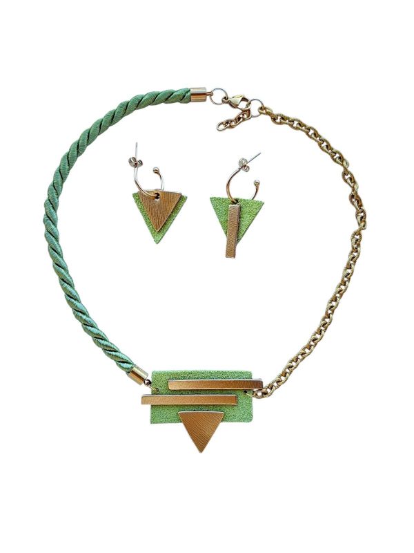 Conjunto Asimétrica verde-oro