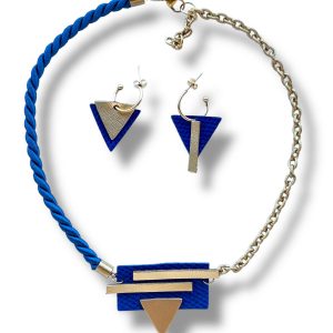 Conjunto Asimétrica azulón y oro
