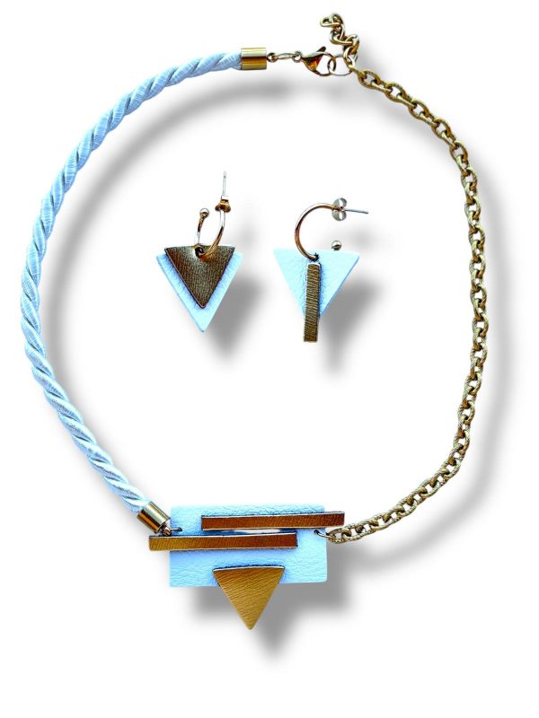 Conjunto Asimétrica blanco y oro