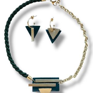 Conjunto esmeralda y oro