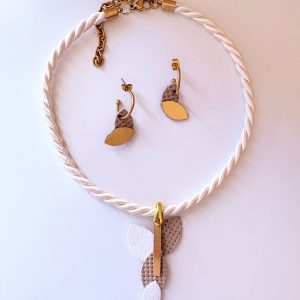 Conjunto Asimétrica blanco y café