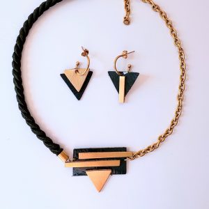 Conjunto esmeralda y oro