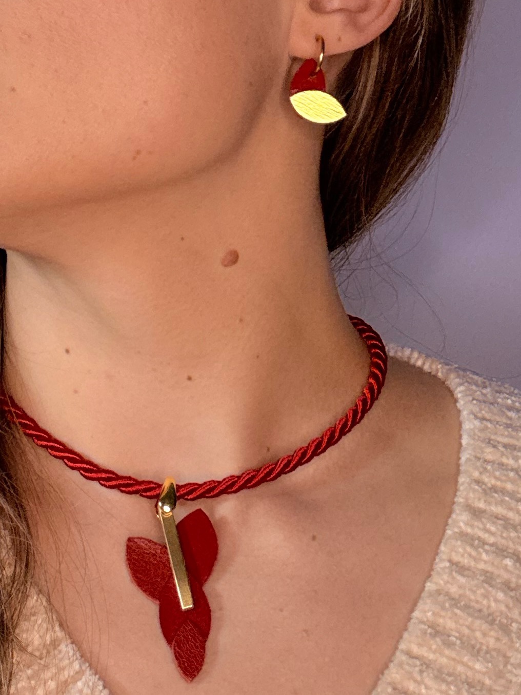 Conjunto Asimétrica Rojo carmín - Imagen 3