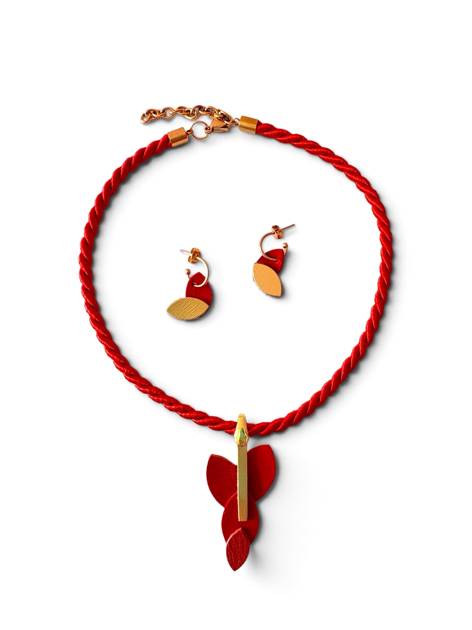 Conjunto Asimétrica Rojo carmín