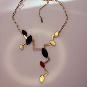 Colgante relámpago GAIA marino, oro y rojo