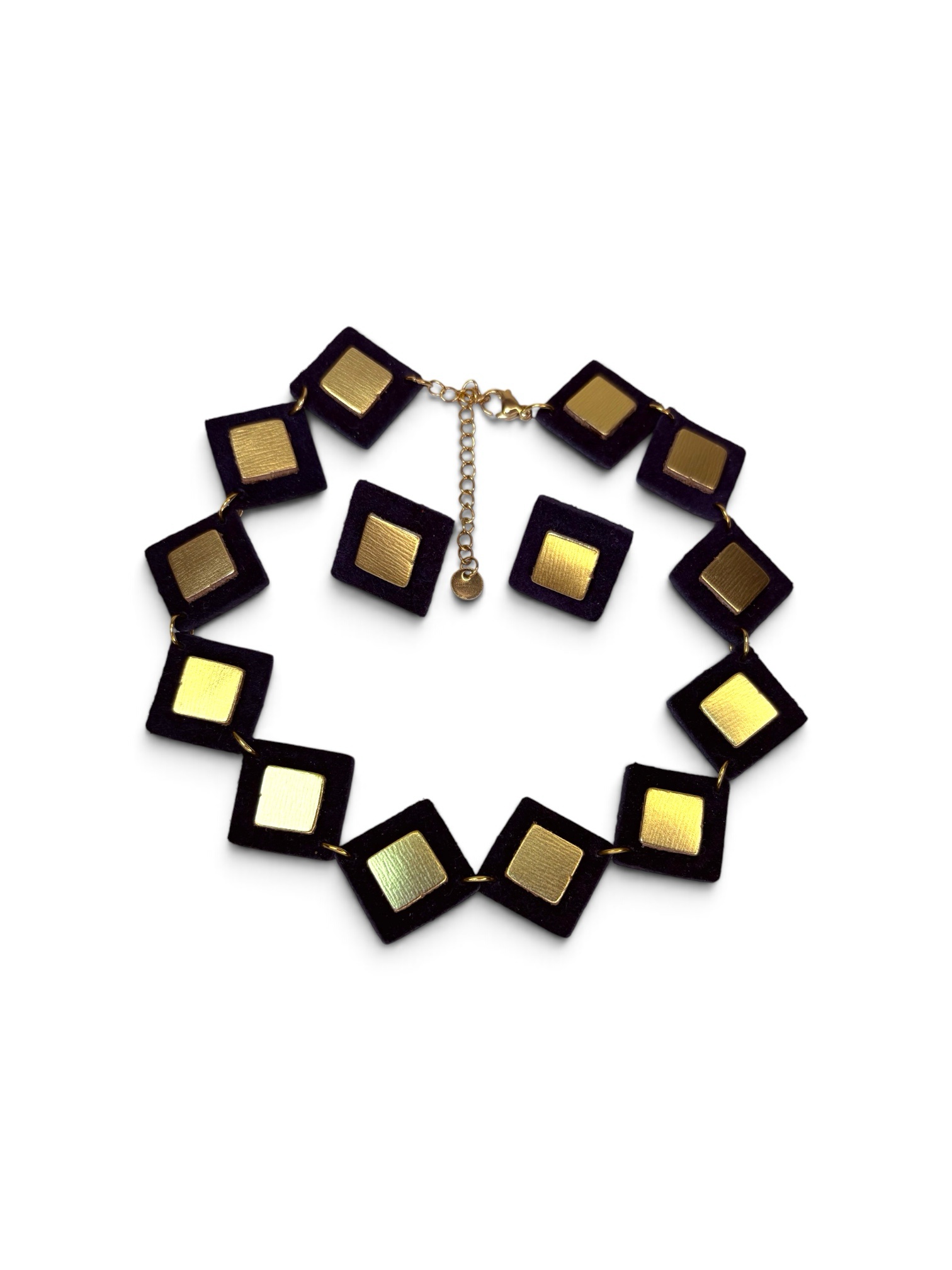 Conjunto de gargantilla GAIA con pendientes/colgante en Y en marino y oro