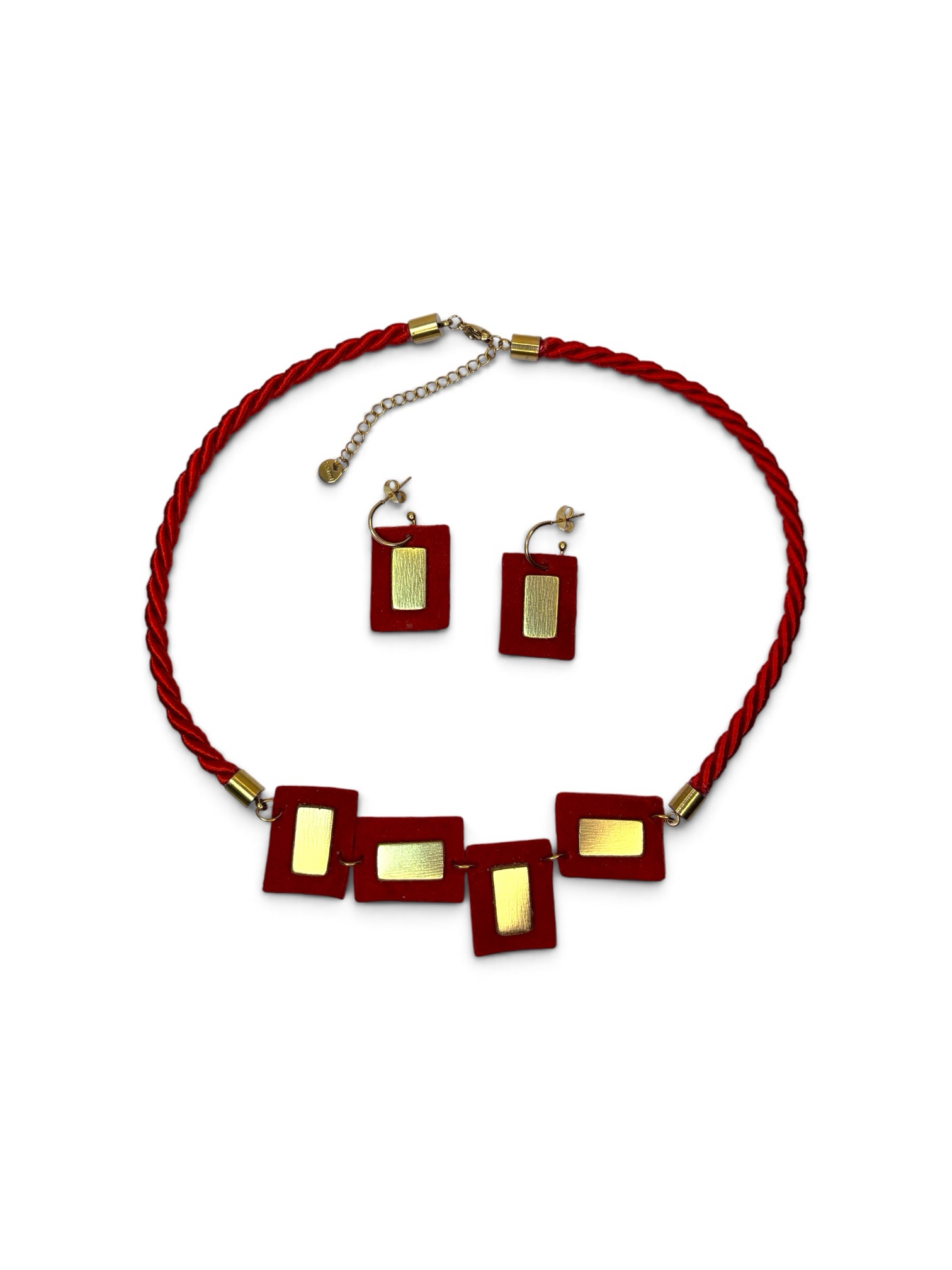 Conjunto GAIA asimétrico rojo escarlata y oro
