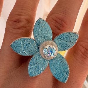 Anillo margarita turquesa